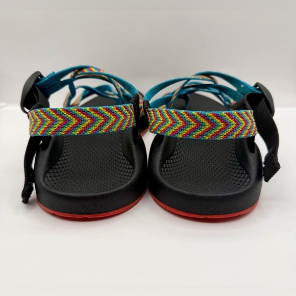 Chaco Z Cloud X2 Unisex Hiking Sandals Size 9 Orange Black Vibram Outdoor, Good - Picture 5 of 9